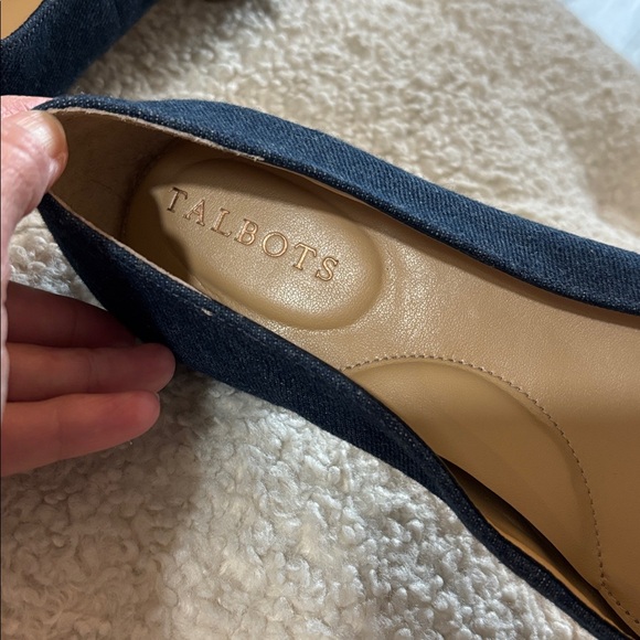 Talbots Women’s Sutton Denim Buckle Flats Sz 9M worn twice for events - Picture 4 of 6